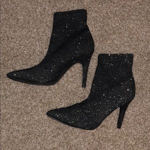 Glitter Black sock booties